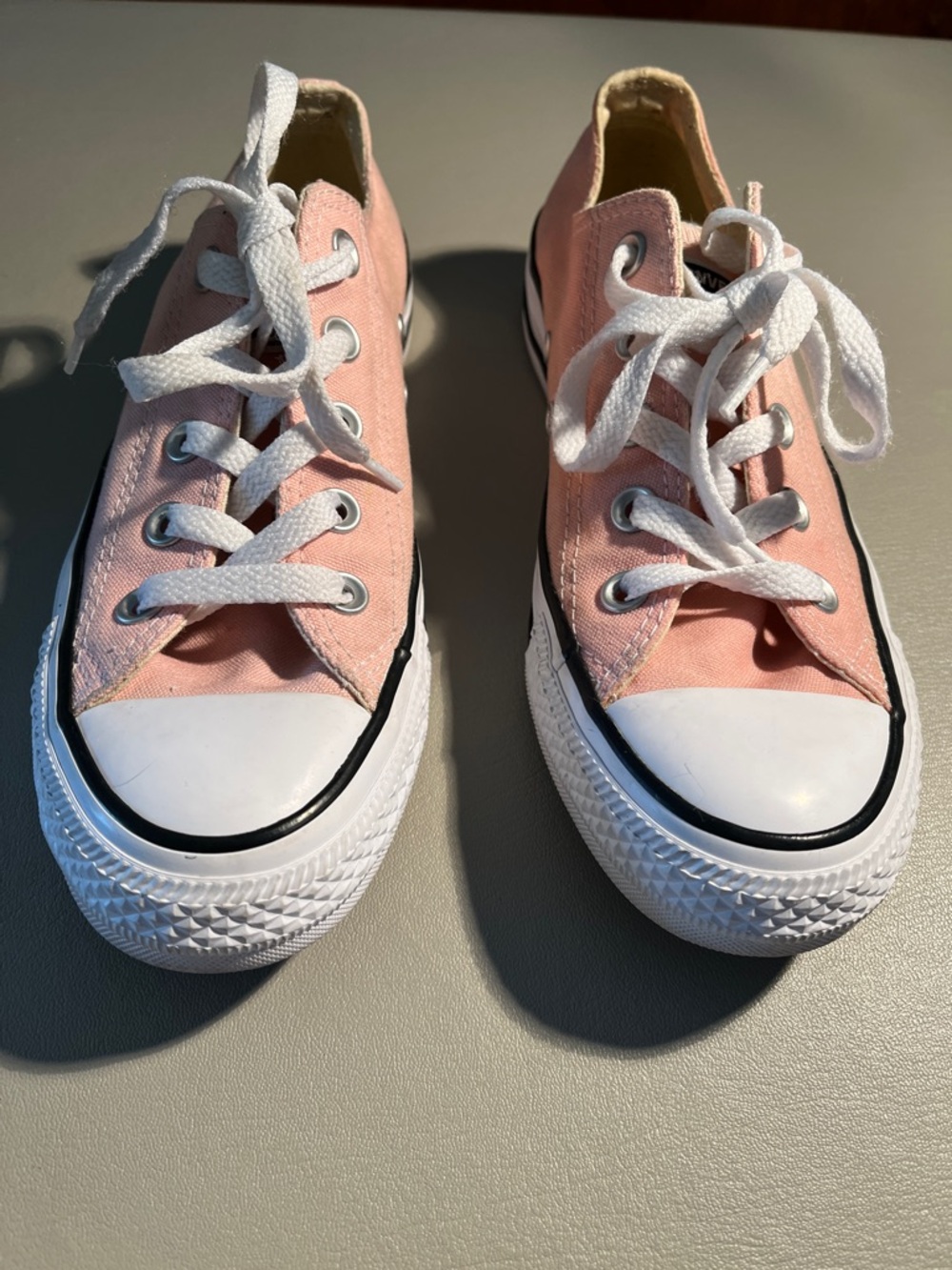 Converse Low-Top Canvas Sneakers in Light Pink and White